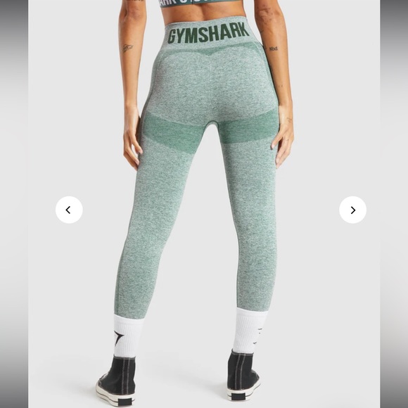 Gymshark Pants - Gymshark Women's Flex High Waisted Leggings FS7 Studio Green Marl Large
